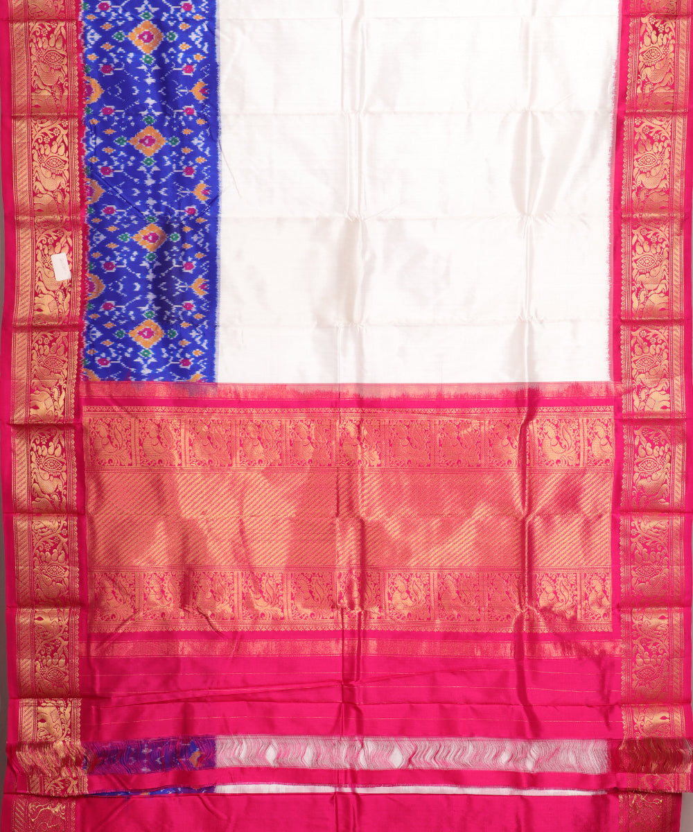 White color handloom rajkot silk saree