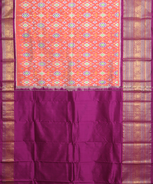 Multi-shade handloom rajkot silk saree