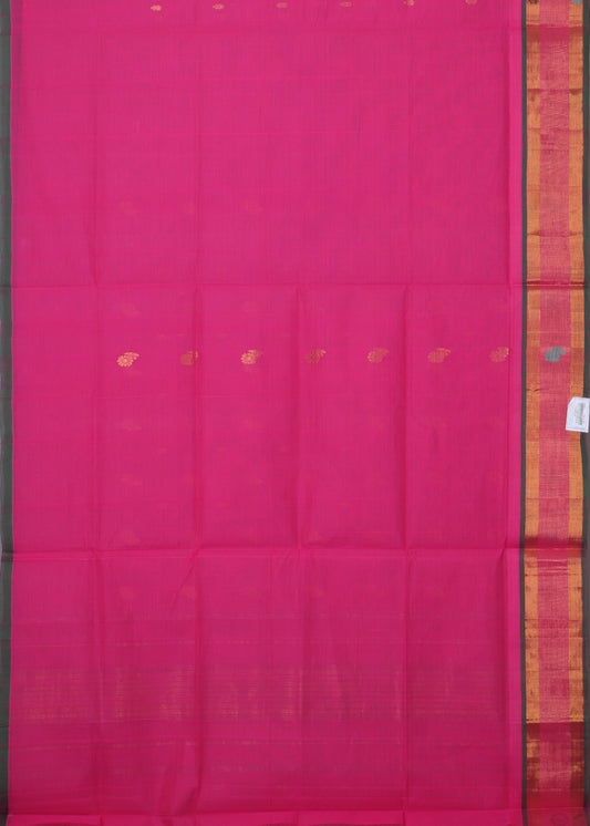 Hot pink color handloom venkatagiri cotton saree