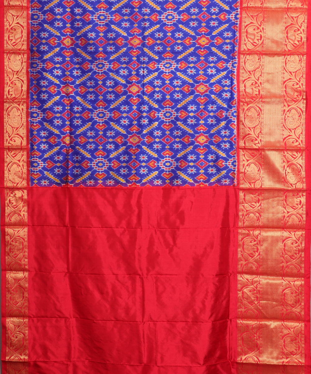 Blue color handloom rajkot silk saree