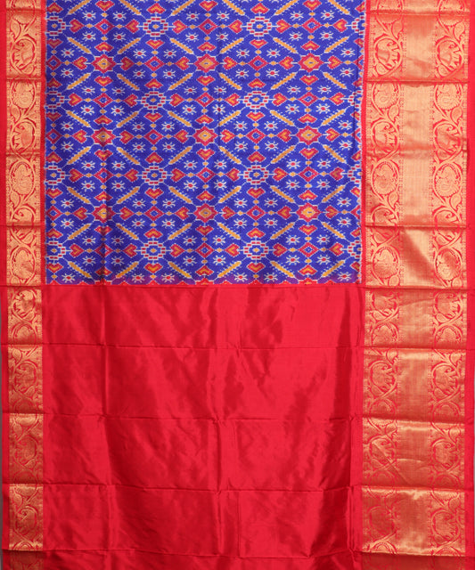 Blue color handloom rajkot silk saree