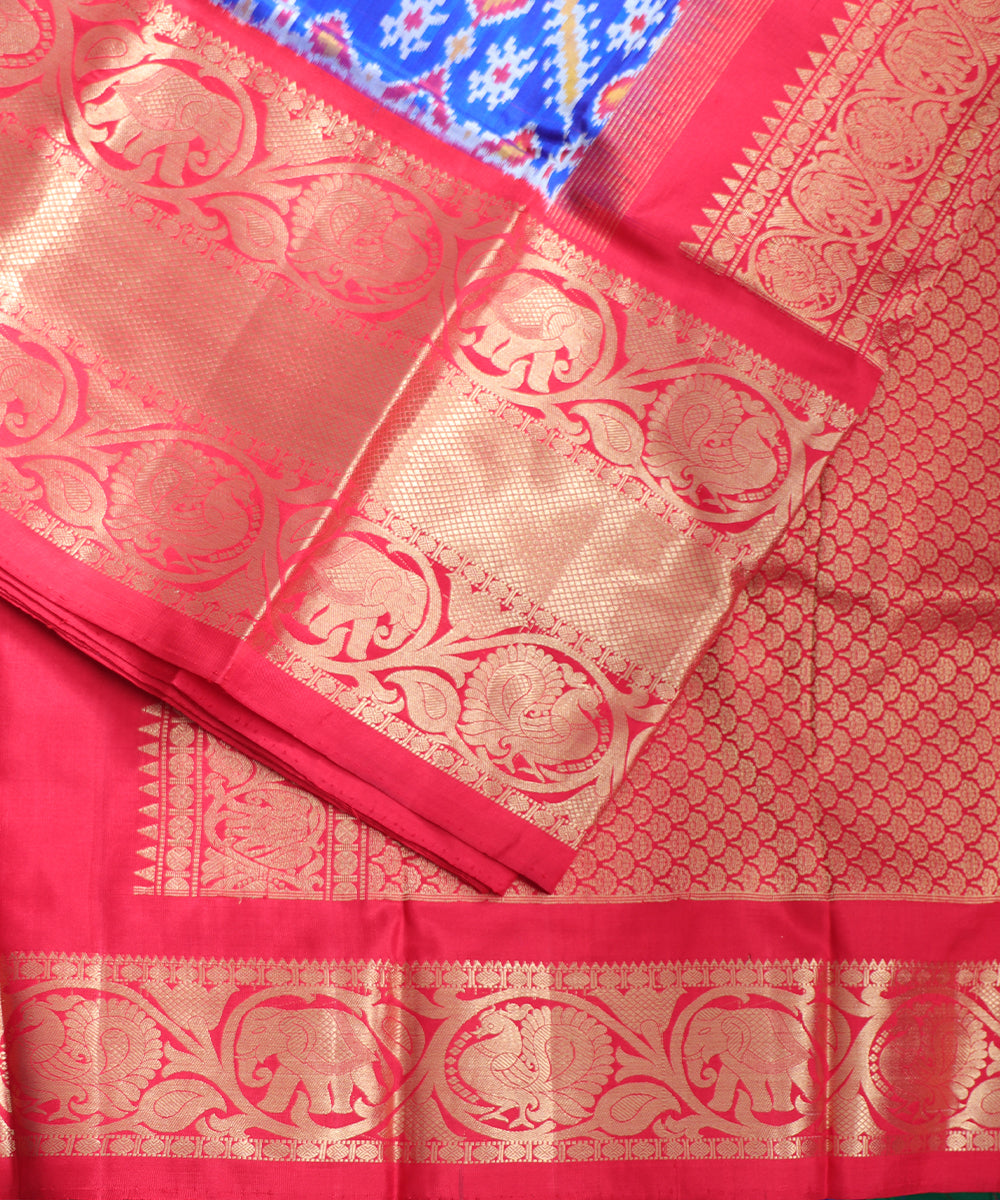 Blue color handloom rajkot silk saree