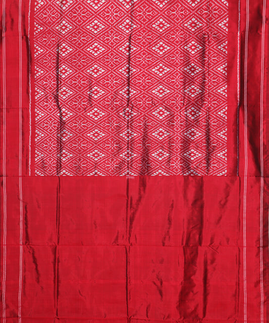 Burgundy red color handloom rajkot silk saree