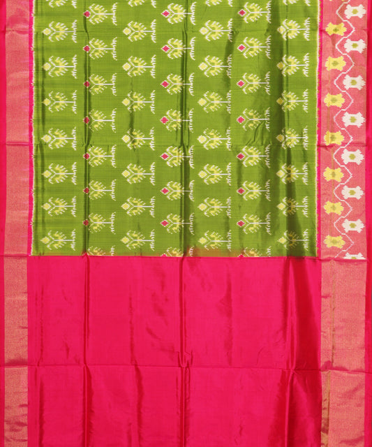 Forest green color handloom rajkot silk saree