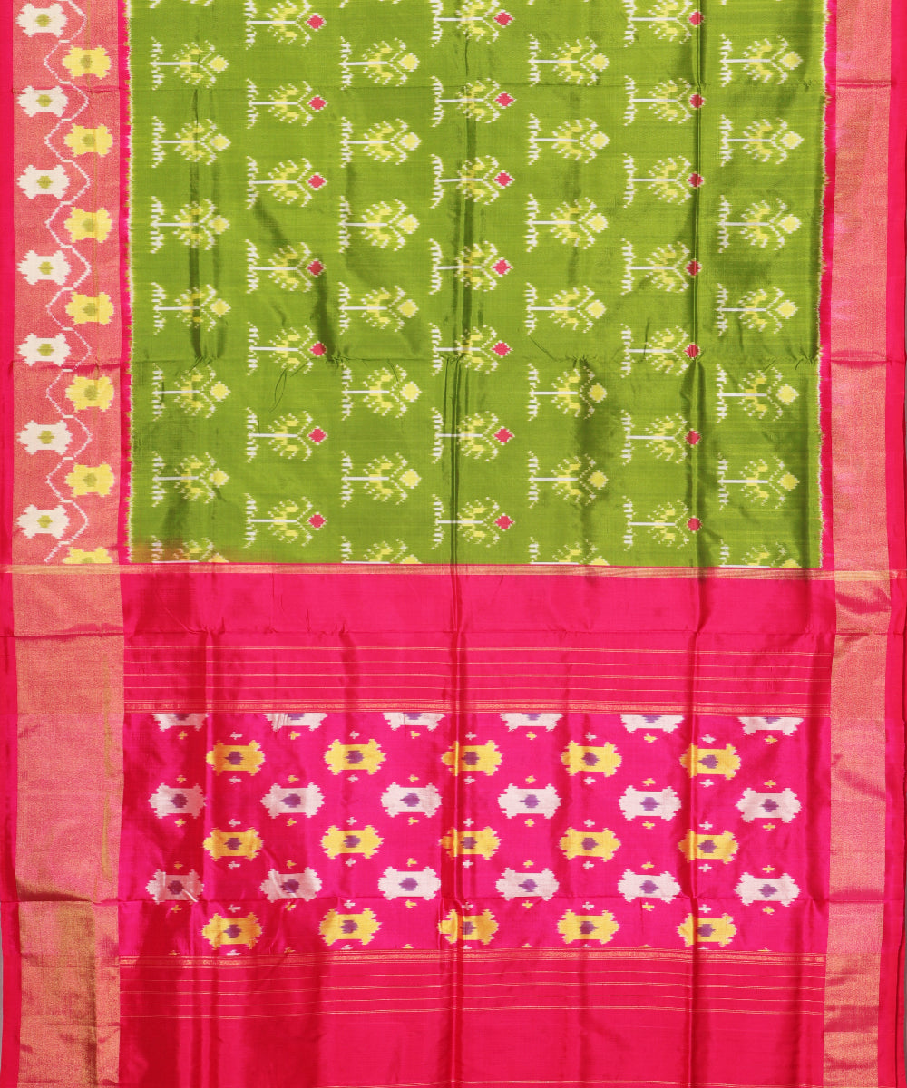 Forest green color handloom rajkot silk saree