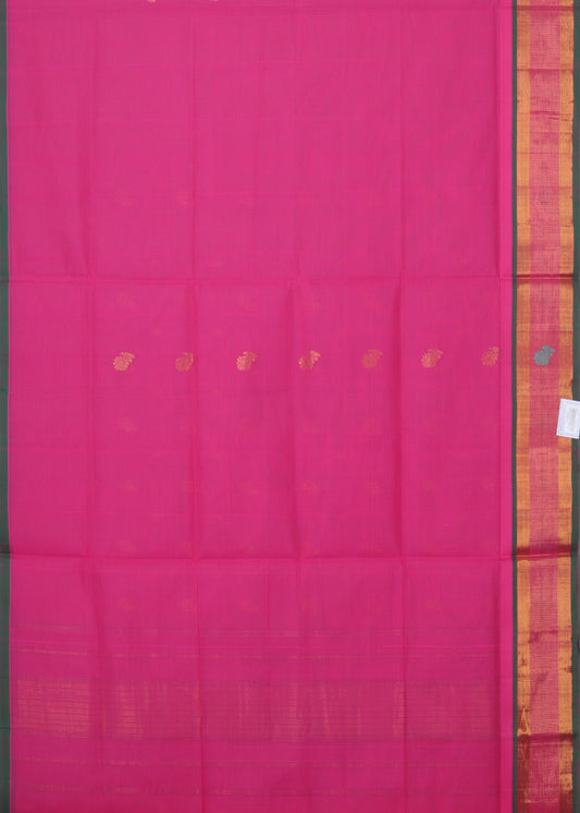 Cerise pink color handloom venkatagiri cotton saree