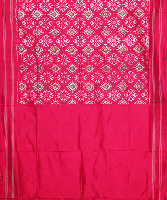 Ruby pink color handloom rajkot silk saree