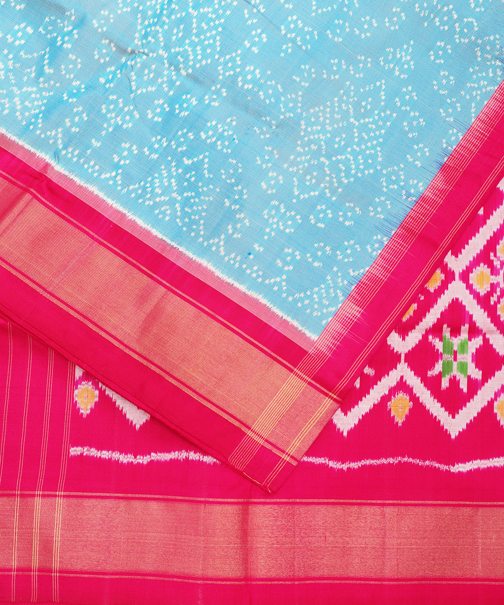 Airforce blue color handloom rajkot silk saree