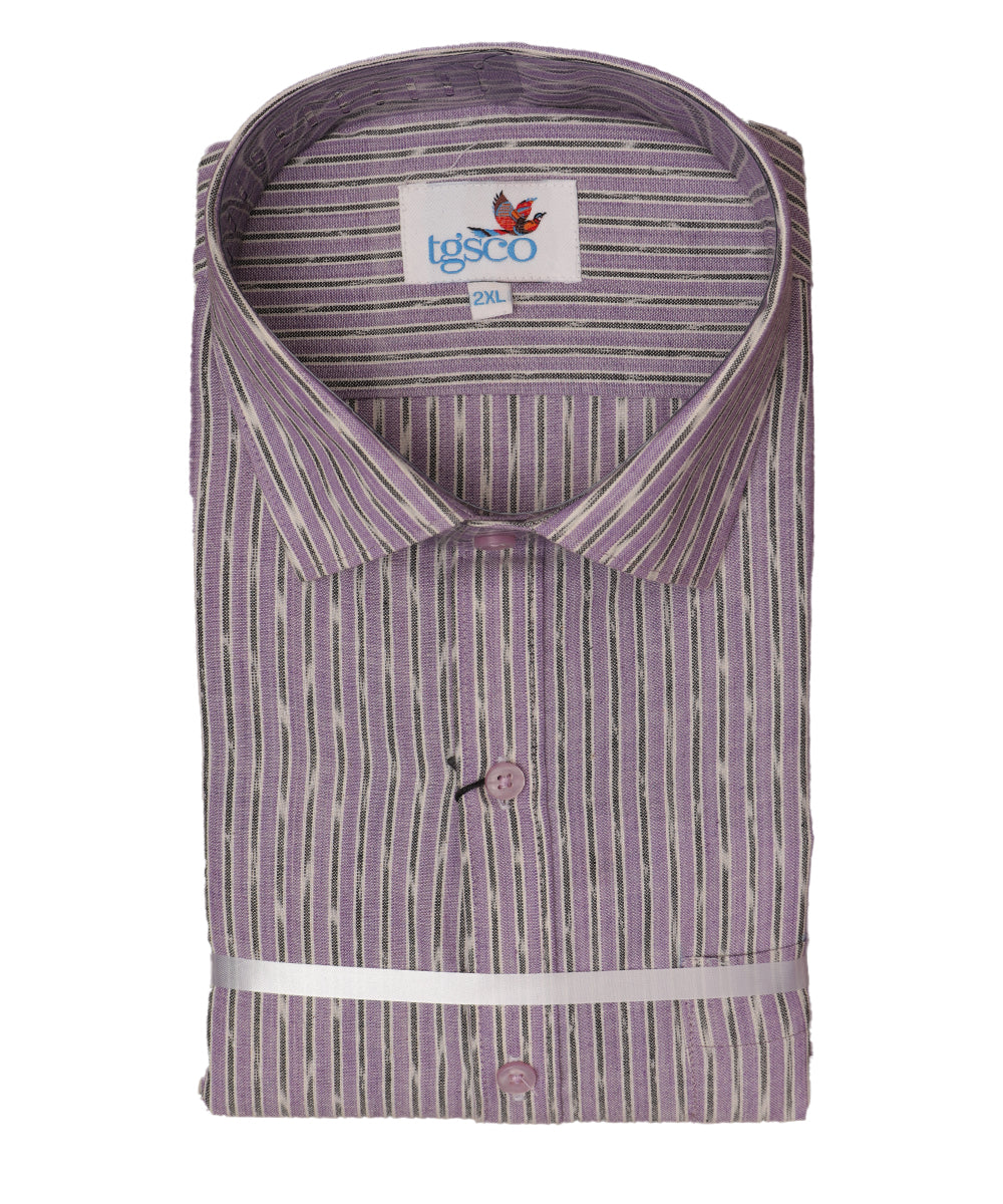 African violet color handloom pochampally shirt