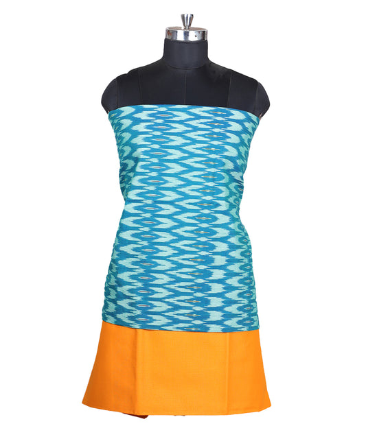 Turkish blue color handloom pochampally punjabi suit