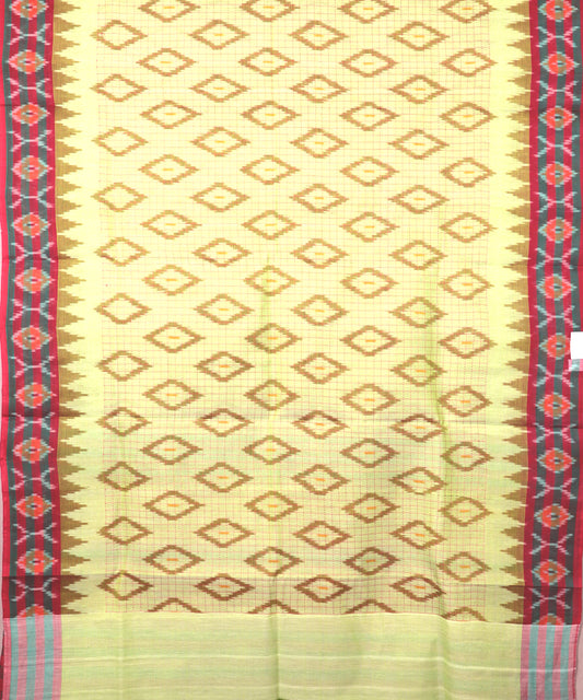 Moss green color pochampally mercerised muthyampet cotton saree