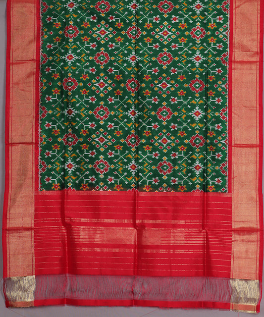 Forest green handloom silk dupatta