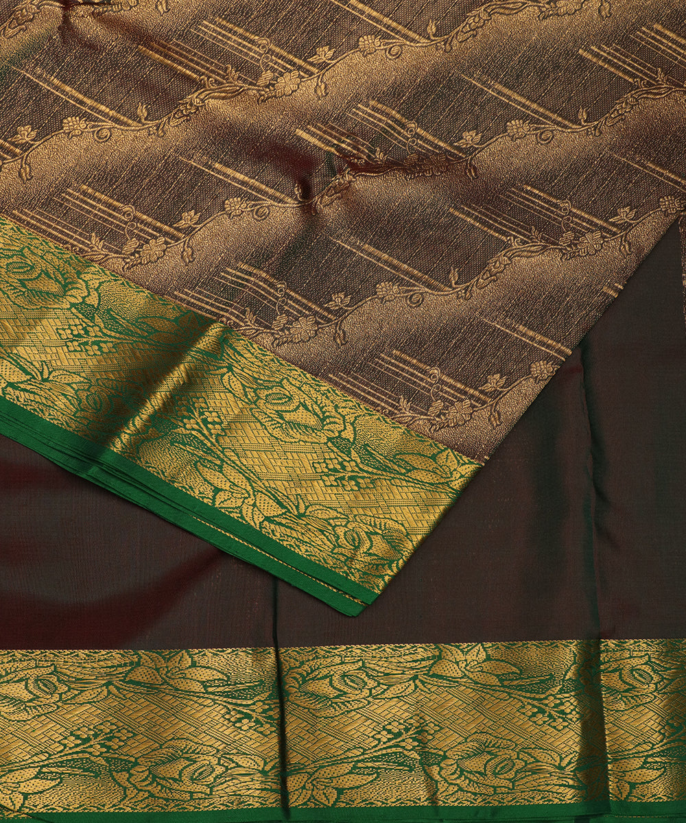 Sacramento green color handloom trilinga silk saree