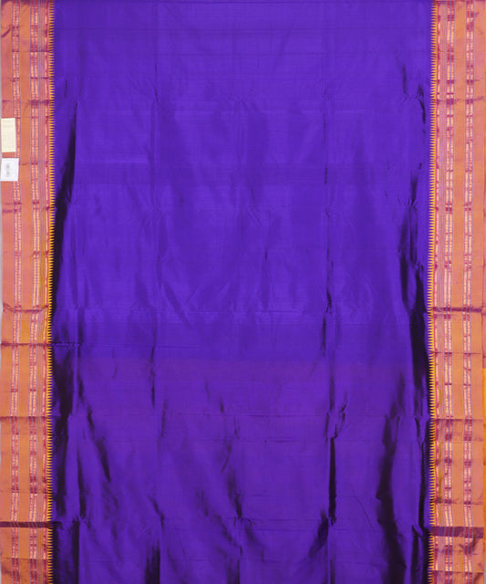 Navy blue color handloom narayanpet silk saree