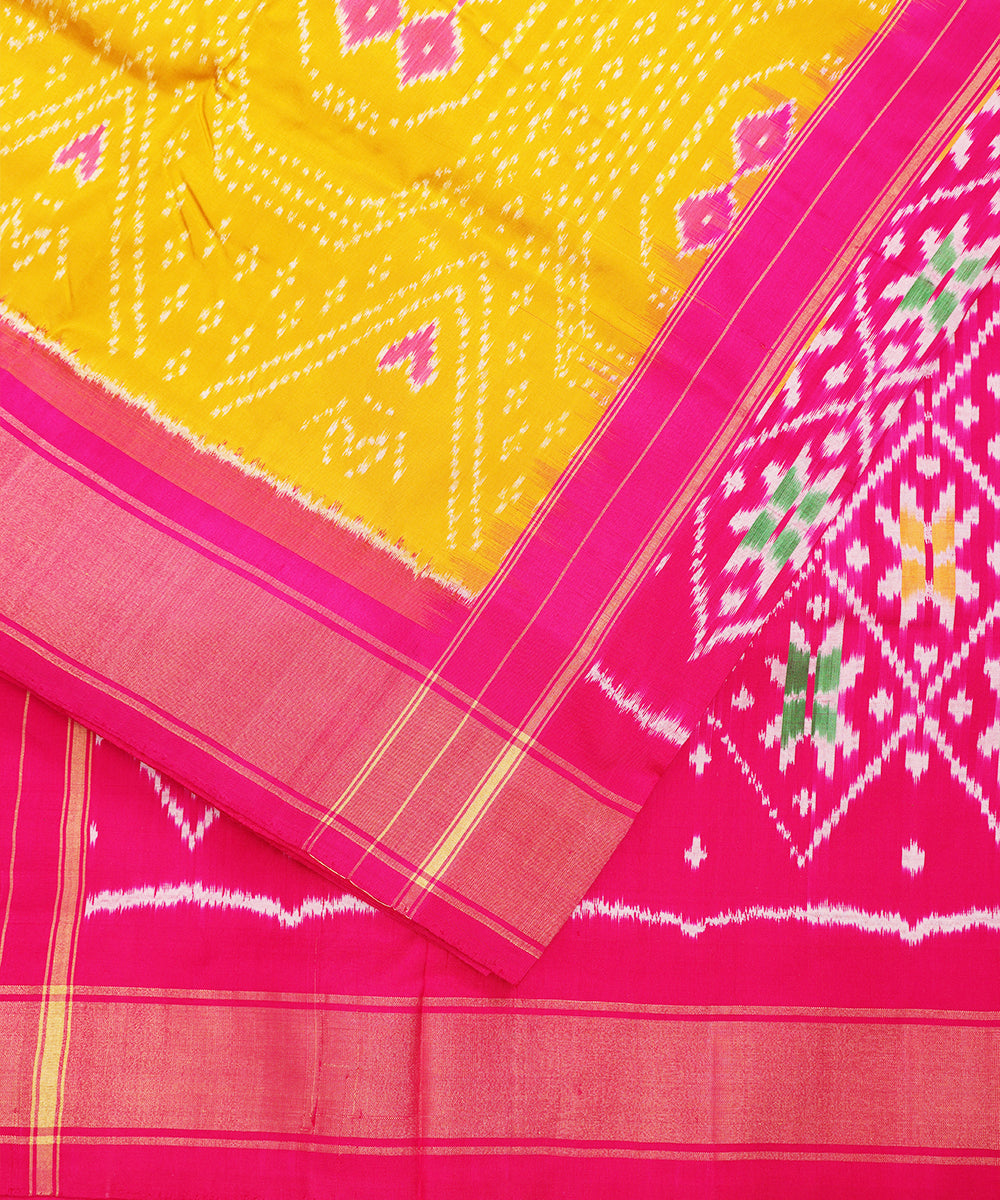 Dijon orange color handloom rajkot silk saree