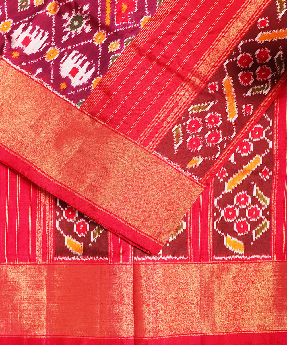 Multi-shade color handloom rajkot silk saree