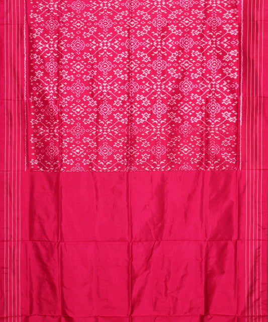 Ruby pink color handloom rajkot silk saree