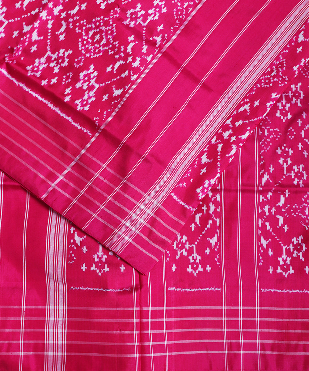 Ruby pink color handloom rajkot silk saree