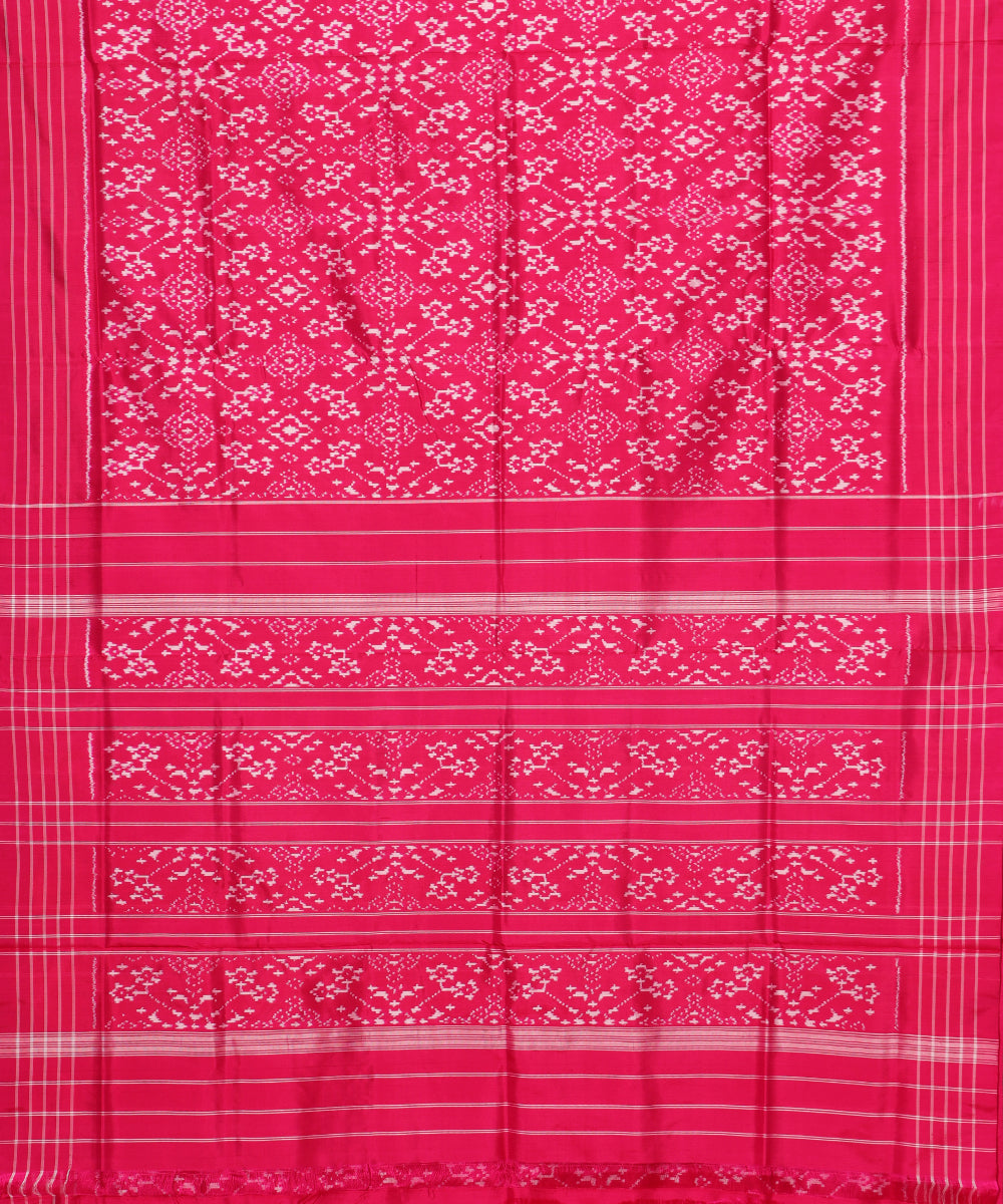 Ruby pink color handloom rajkot silk saree