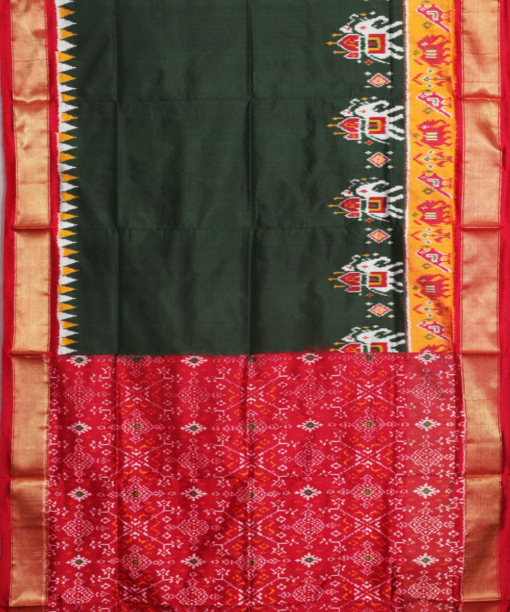 Sacramento green color handloom rajkot silk saree