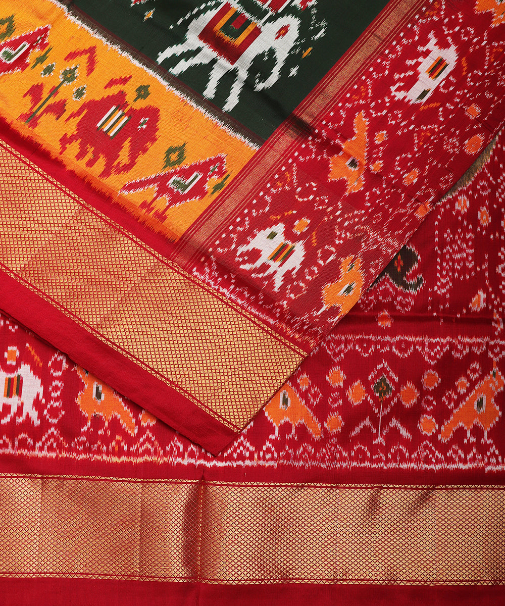 Sacramento green color handloom rajkot silk saree