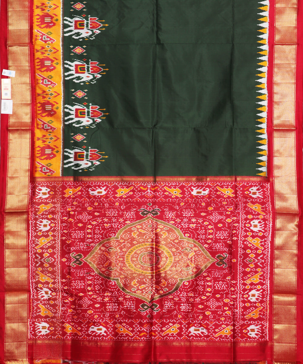 Sacramento green color handloom rajkot silk saree