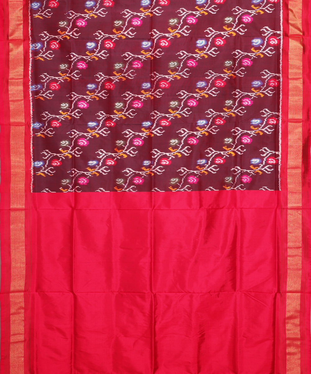 Eggplant violet color handloom rajkot silk saree
