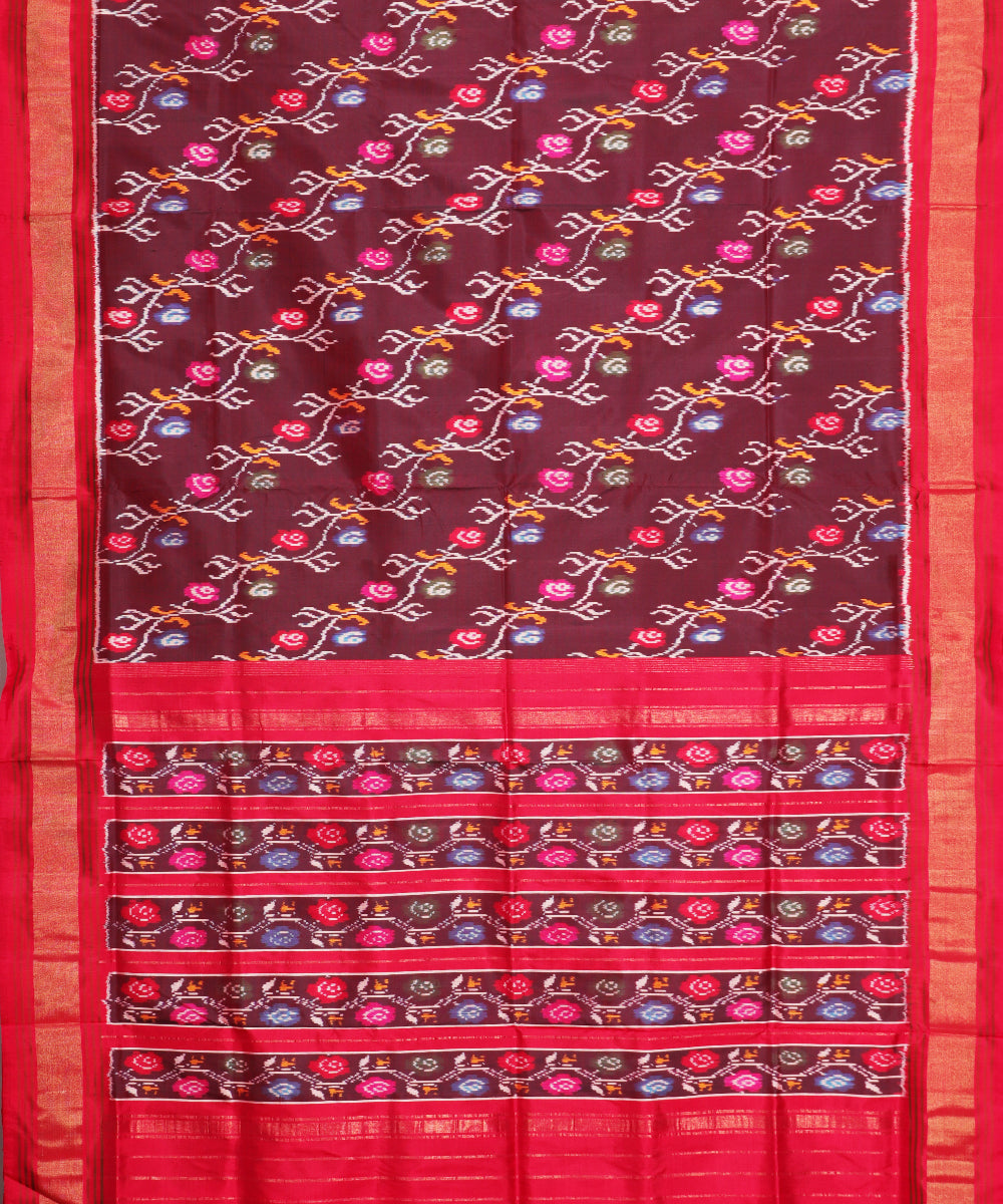 Eggplant violet color handloom rajkot silk saree