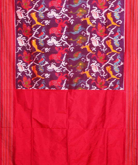 Lollipop violet color handloom rajkot silk saree