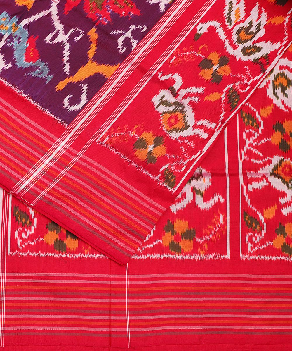 Lollipop violet color handloom rajkot silk saree