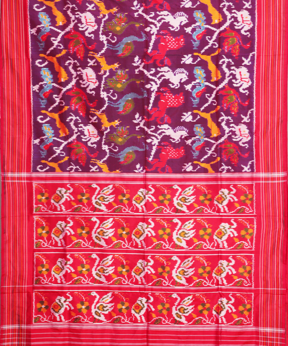 Lollipop violet color handloom rajkot silk saree