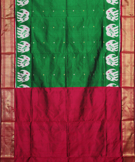 Sacramento green color handloom rajkot silk saree