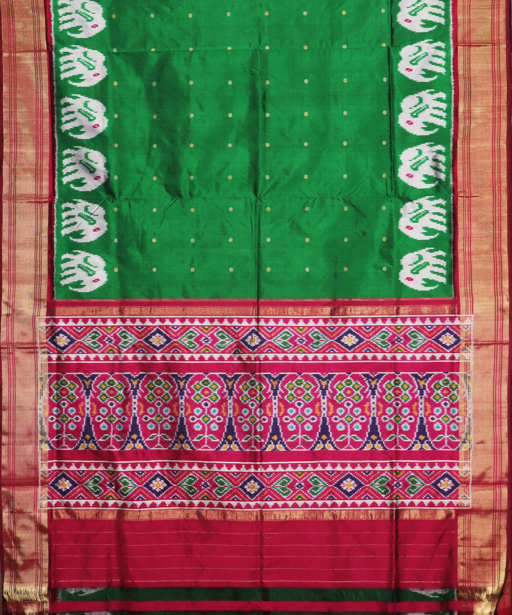 Sacramento green color handloom rajkot silk saree