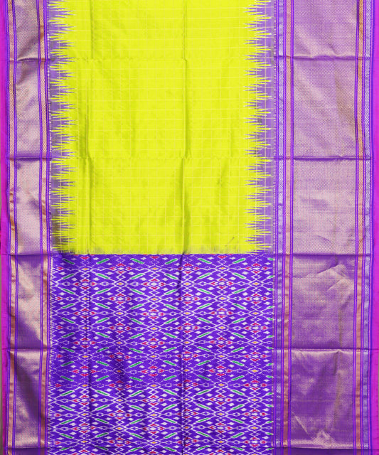 Parrot green color handloom rajkot silk saree