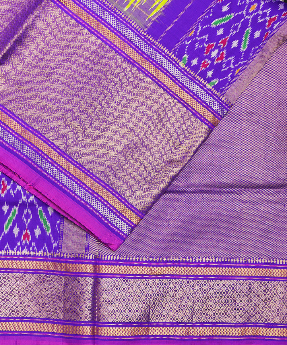 Parrot green color handloom rajkot silk saree