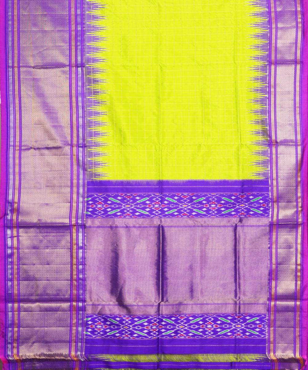 Parrot green color handloom rajkot silk saree