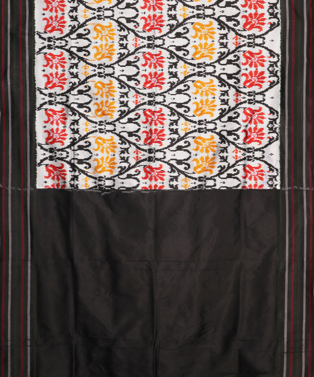 Pearl gray color handloom rajkot silk saree