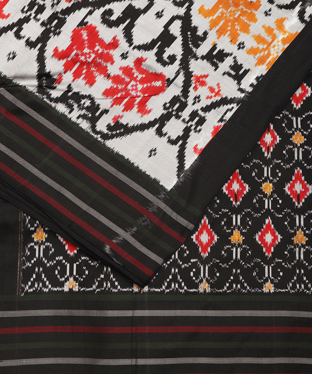 Pearl gray color handloom rajkot silk saree