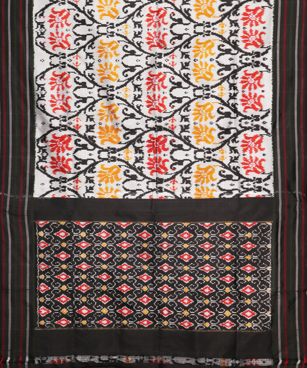 Pearl gray color handloom rajkot silk saree