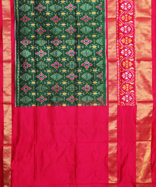 Sacramento green color handloom rajkot silk saree