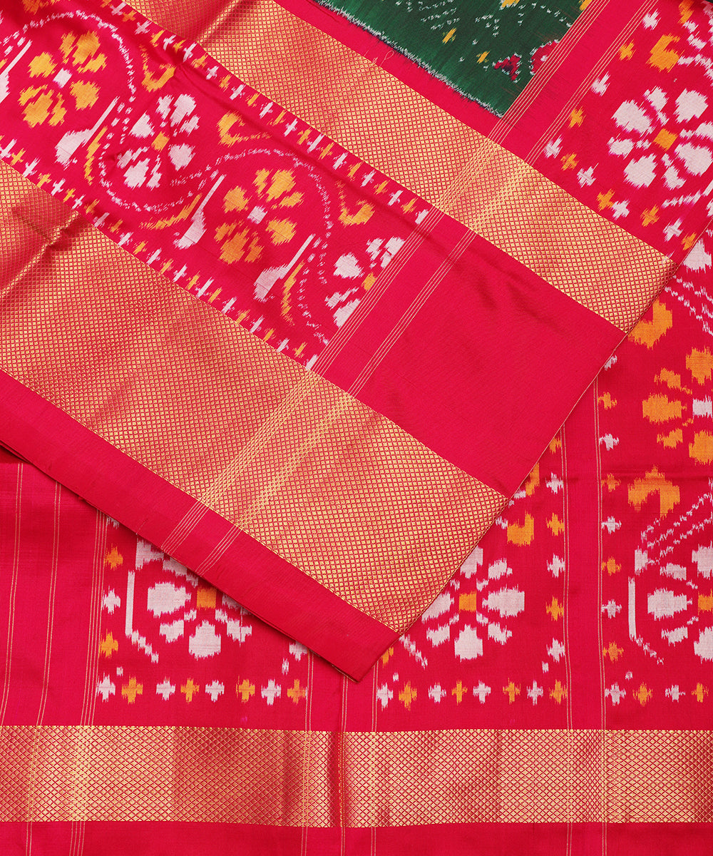 Sacramento green color handloom rajkot silk saree