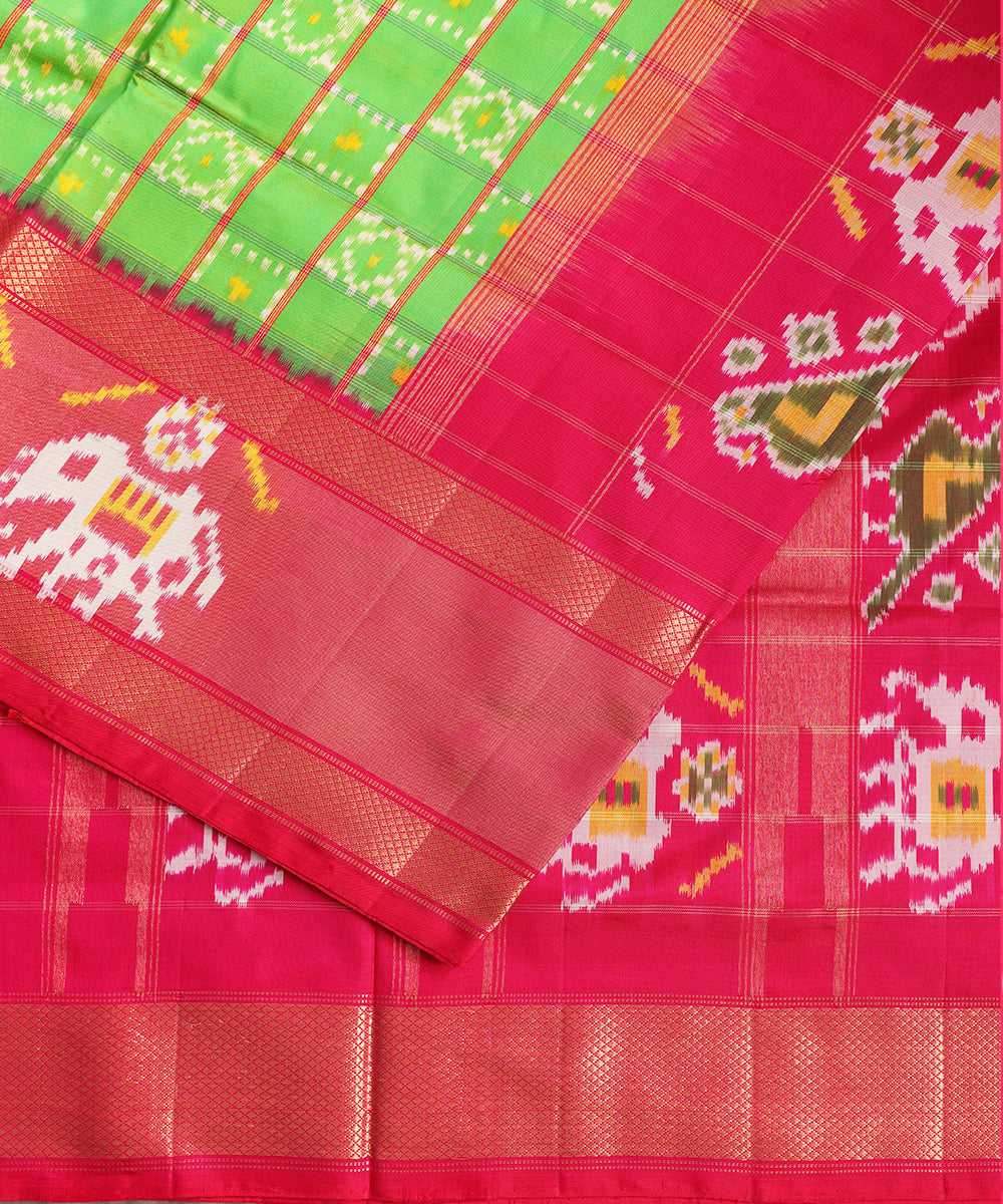 Green color handloom rajkot silk saree