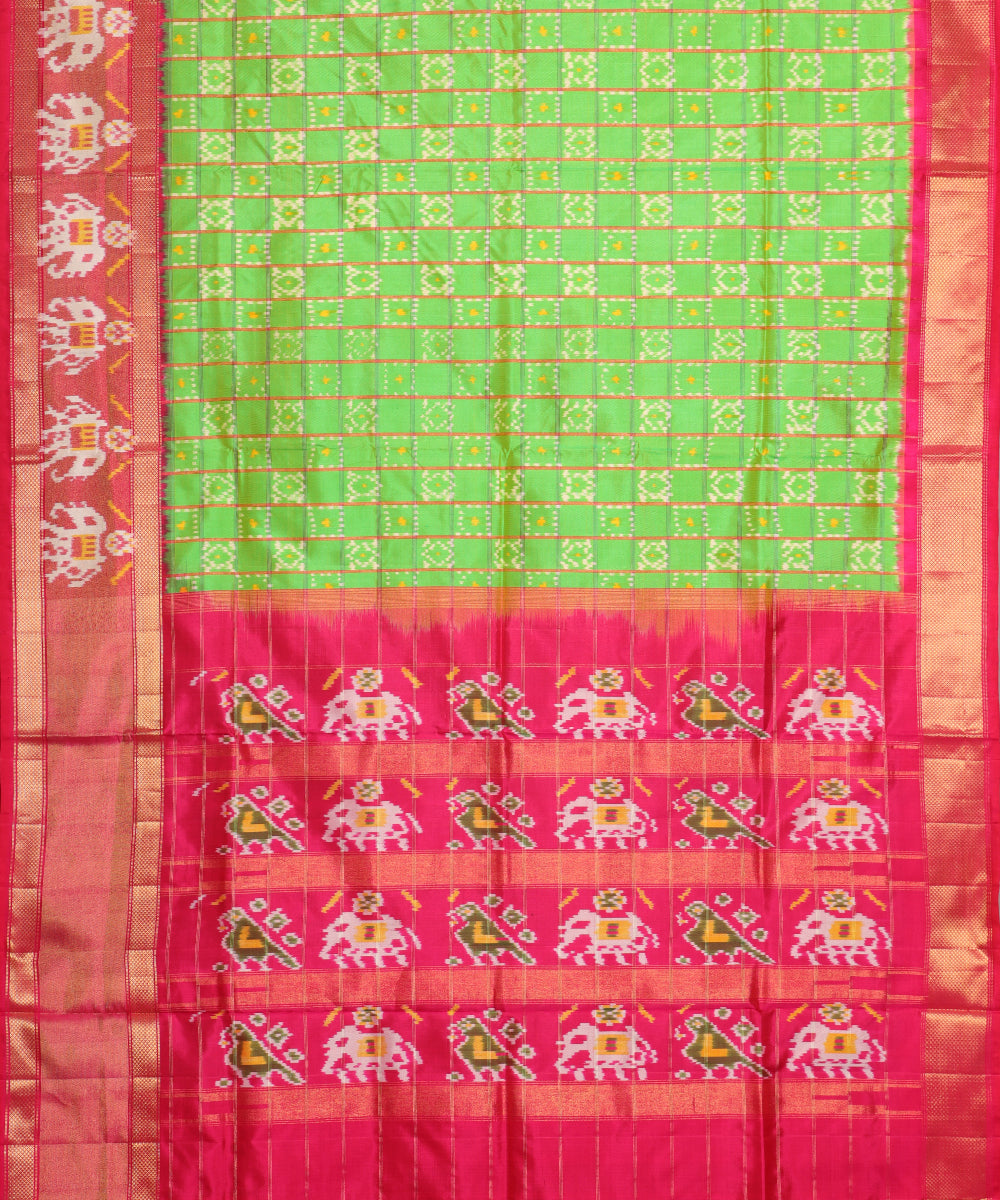 Green color handloom rajkot silk saree