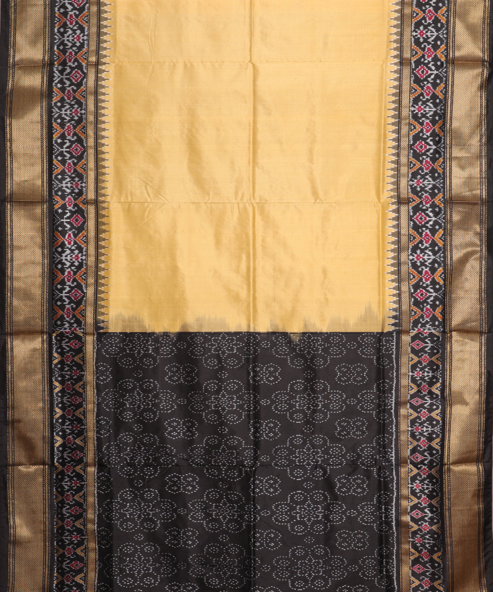 Flaxen color handloom rajkot silk saree