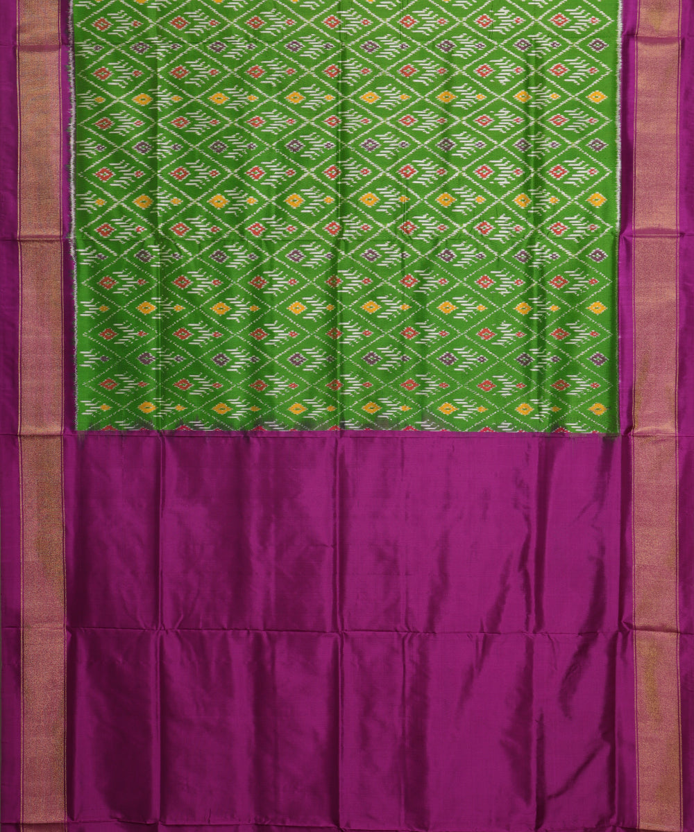 Fern green color handloom rajkot silk saree