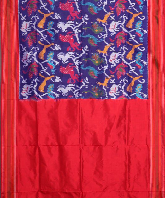 Navy blue color handloom rajkot silk saree