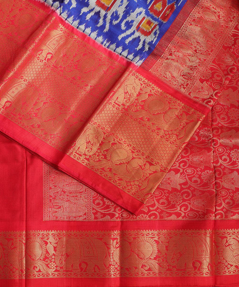Kelly green color handloom kanchi silk saree