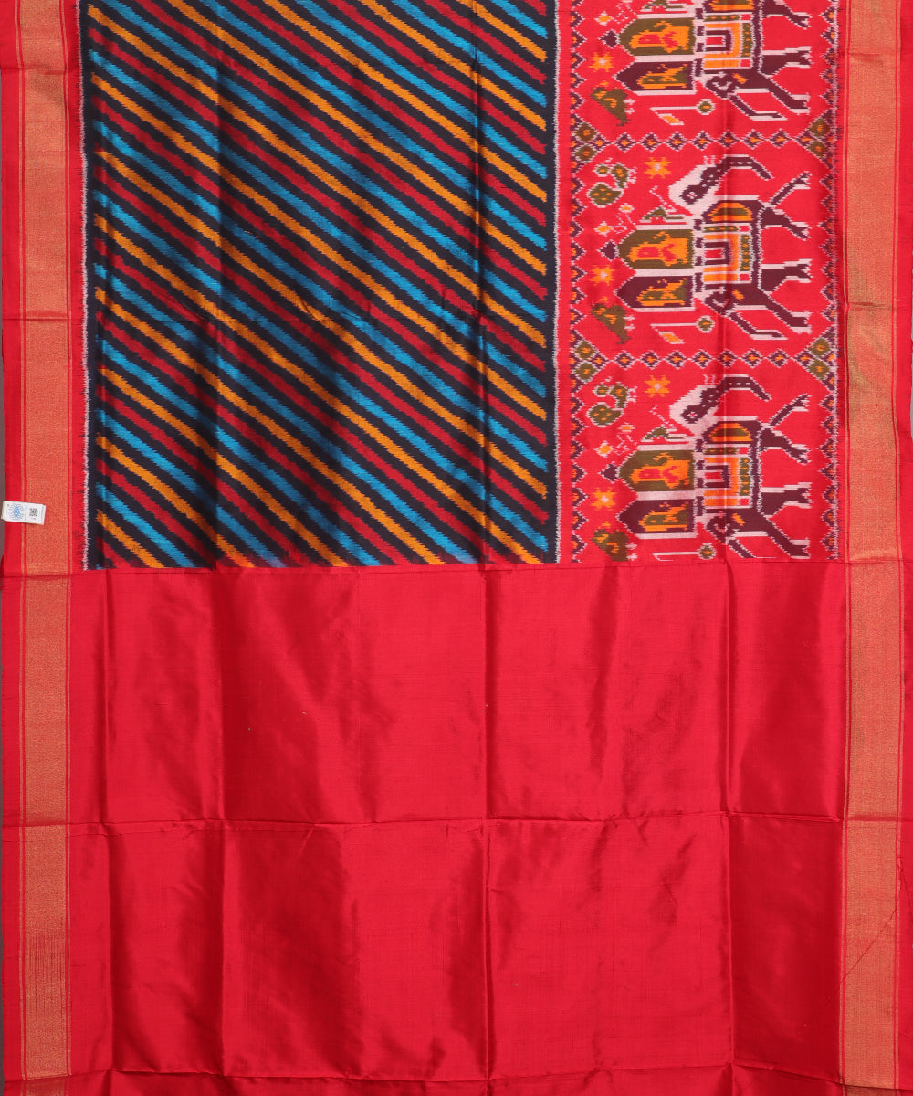 Multi-color handloom rajkot silk saree