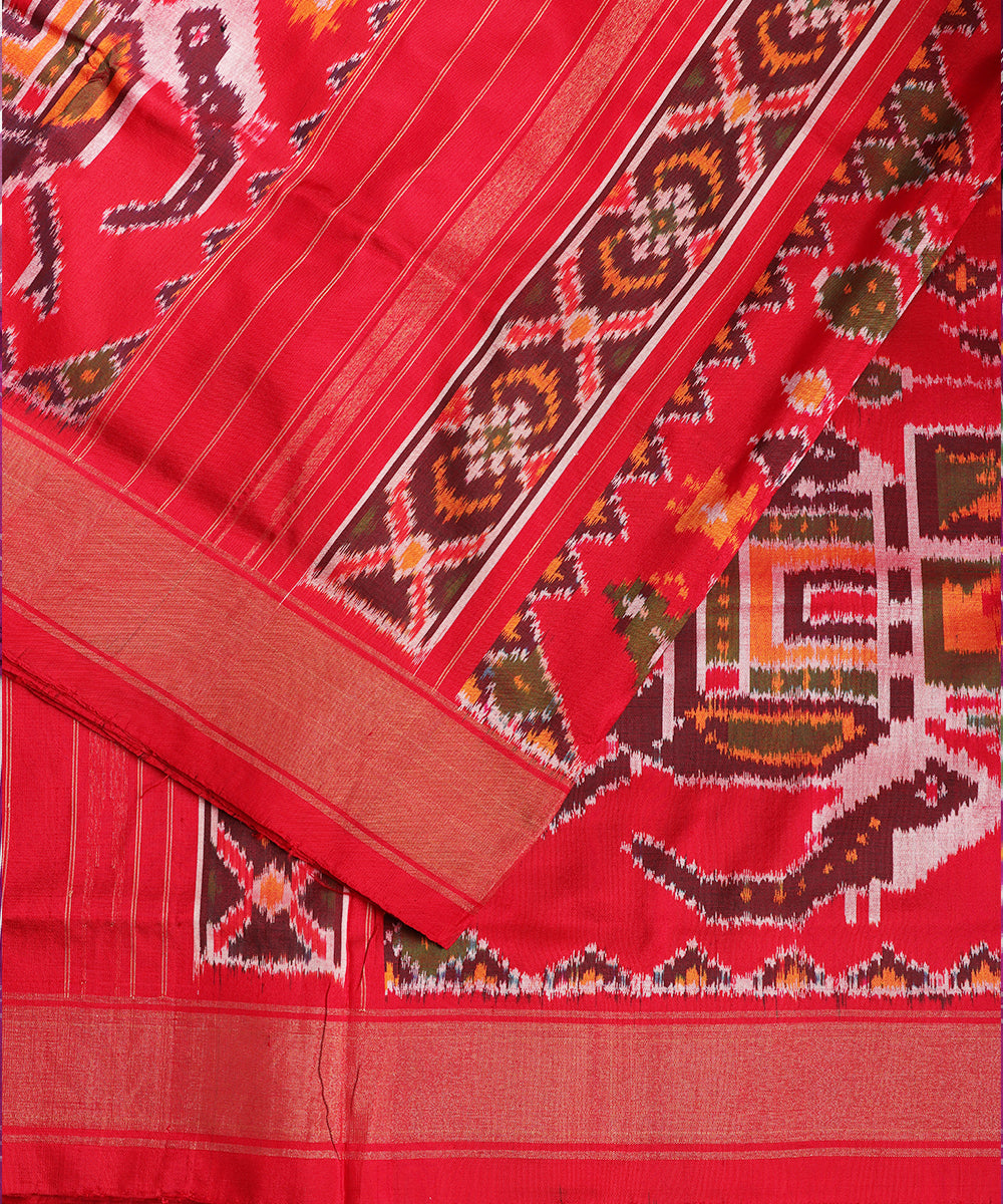 Multi-color handloom rajkot silk saree