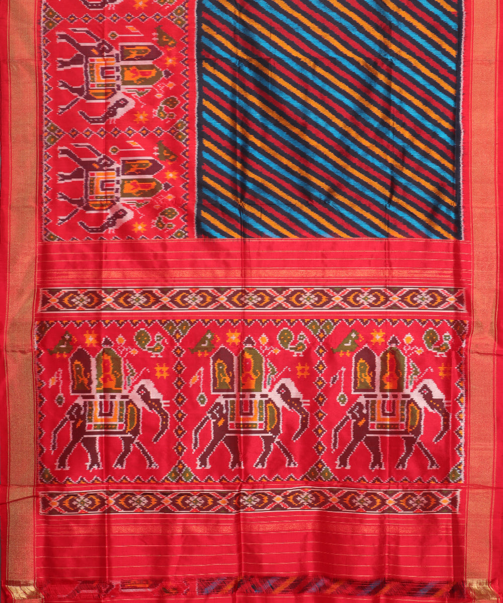 Multi-color handloom rajkot silk saree